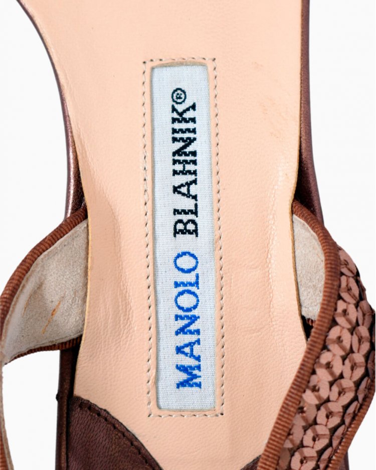 Sandália Manolo Blahnik Original Callasli Cobre Feminino